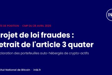 Vignette de la note de position de l'INBi recommandant le retrait de l'article 3 quater du projet de loi de lutte contre les fraudes, en vue de la commission mixte paritaire du 28 avril 2026.